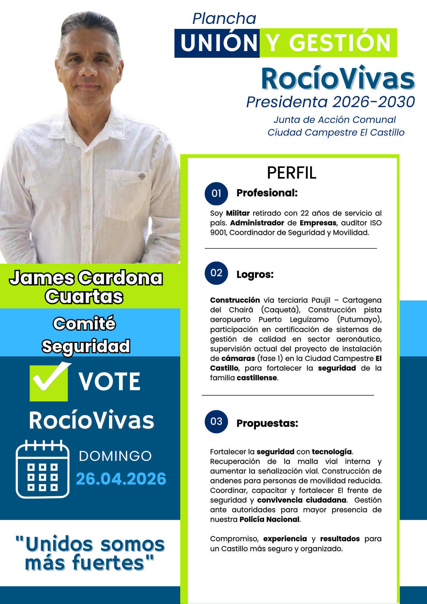 James Cardona, Coordinador — Comisión de Seguridad