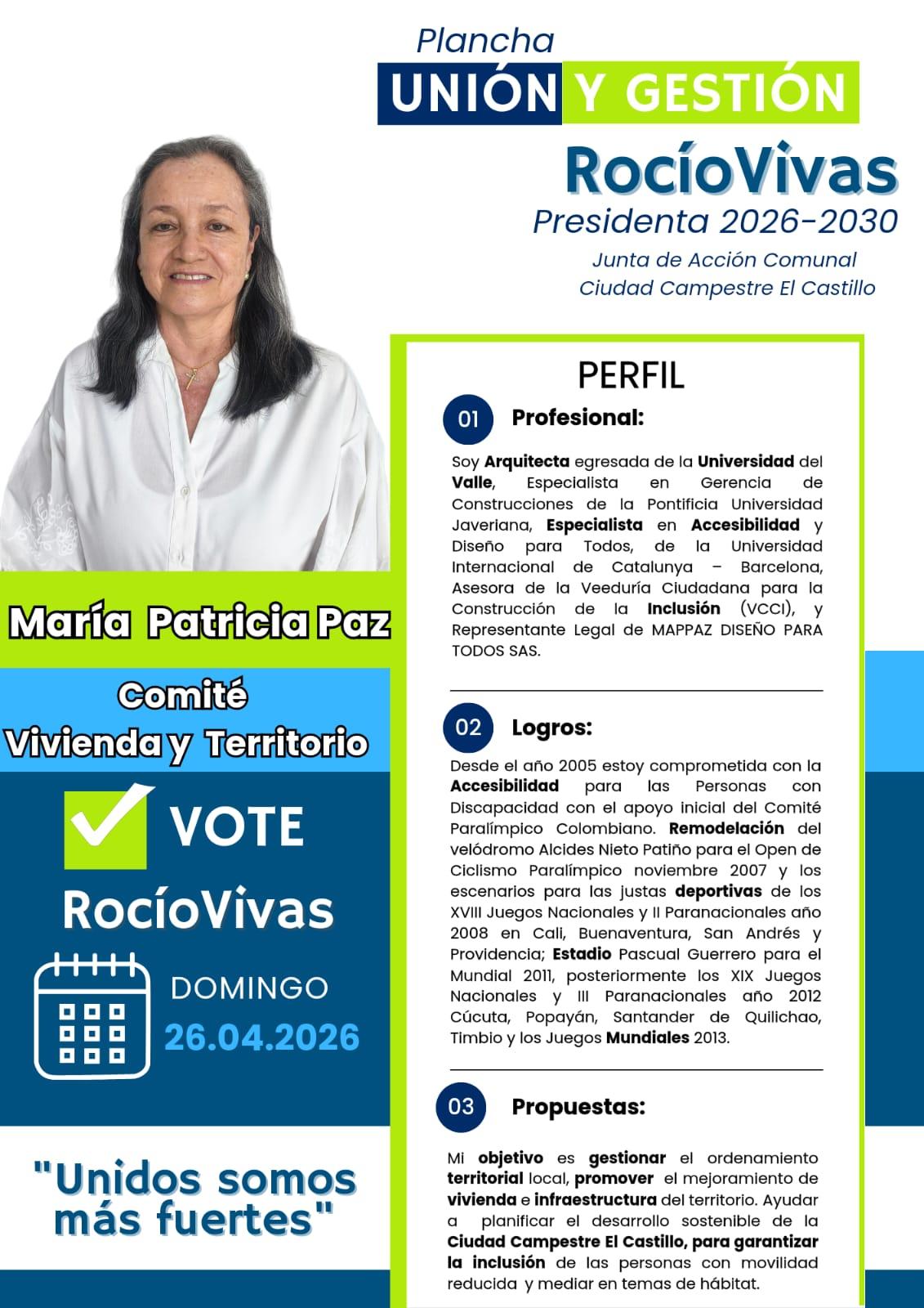 Maria Paz, Coordinadora — Comisión Territorio y Vivienda