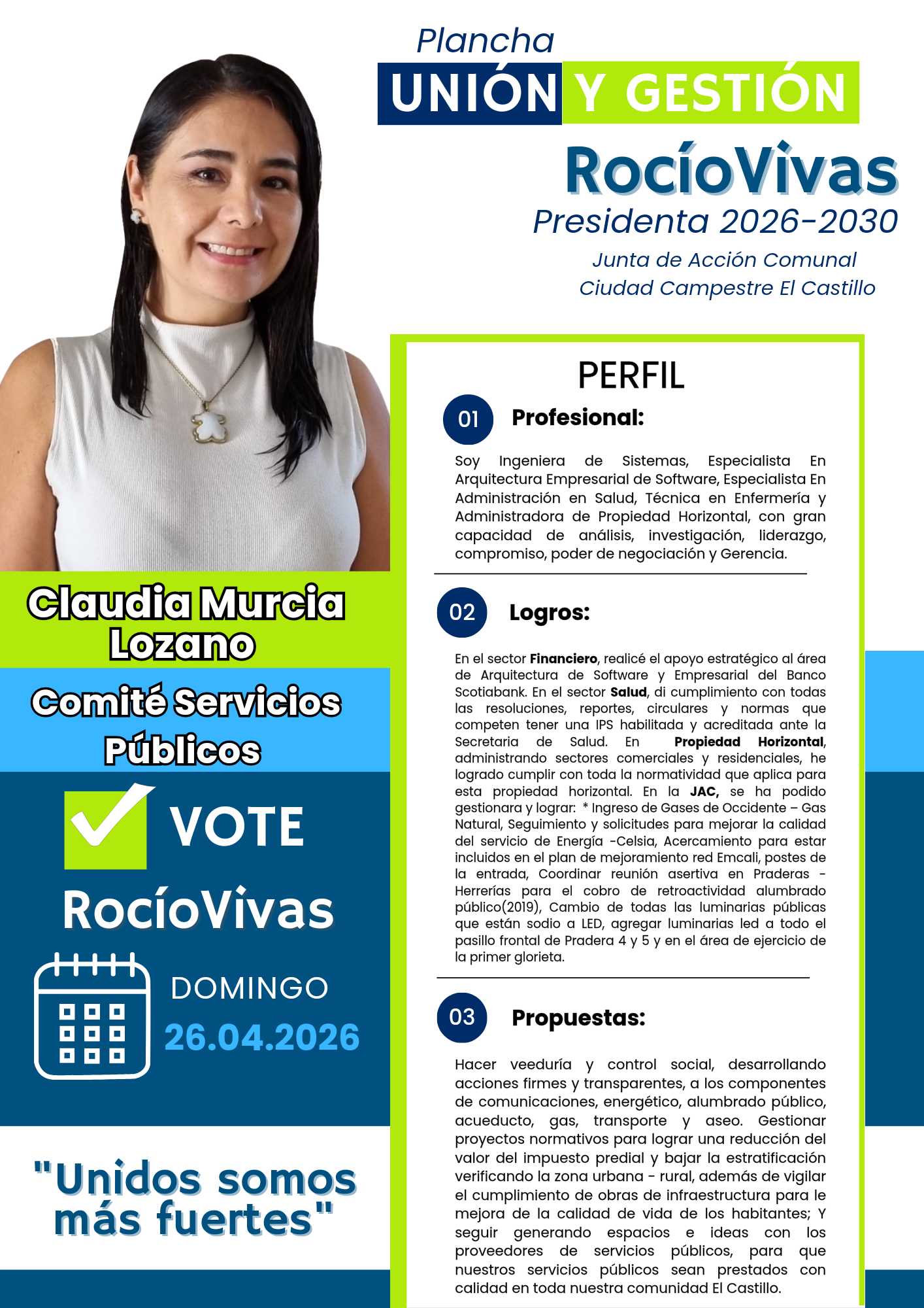 Claudia Murcia, Coordinadora — Comisión Servicios Públicos