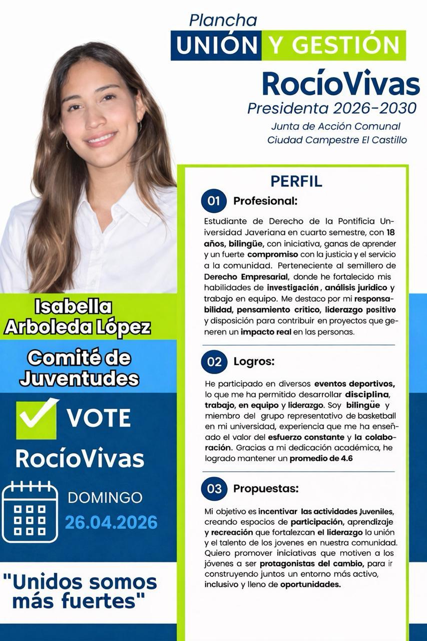 Isabella Arboleda, Coordinador — Comisión Juventudes